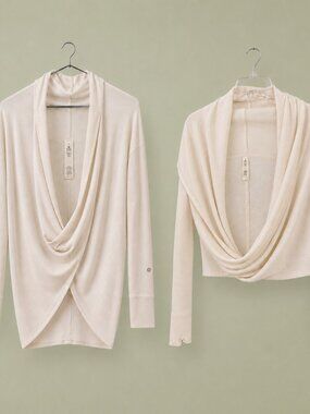 Lululemon Beige Convertible Draped Sweater | Size 2